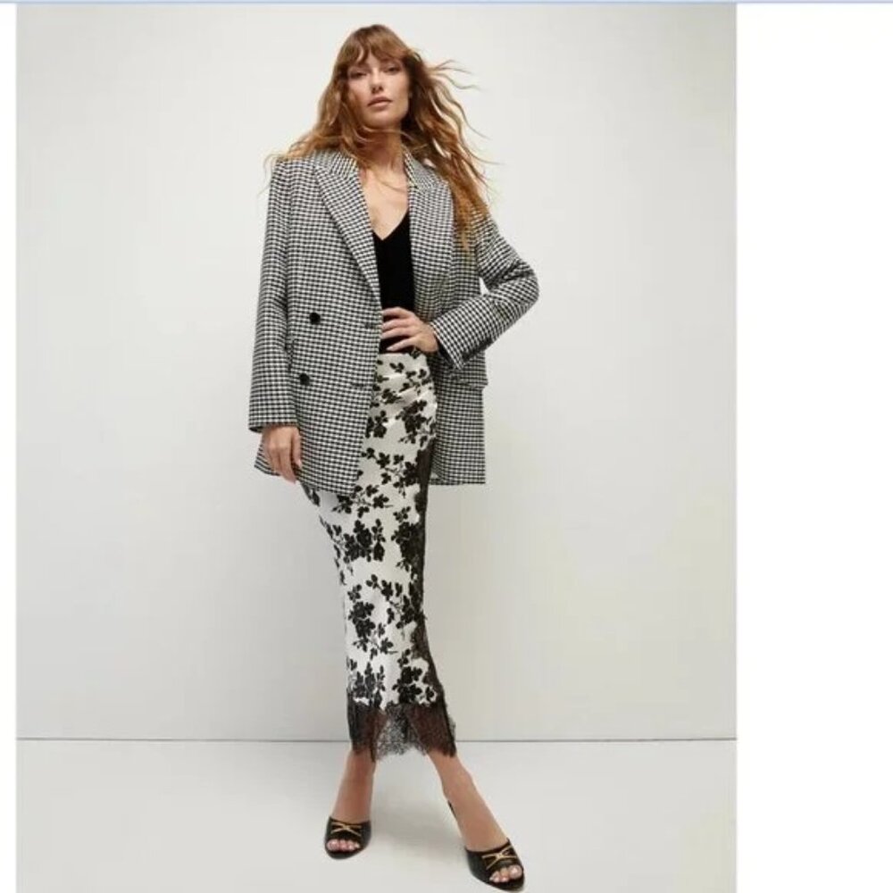 NWOT Veronica Beard Hutchinson Houndstooth Double Breasted Dickey Blazer Jacket